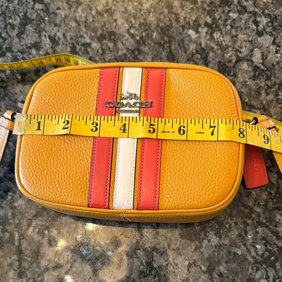 Coach Yellow and Red Crossbody Camera Bag with gunmetal accents EUC - Picture 14 of 17